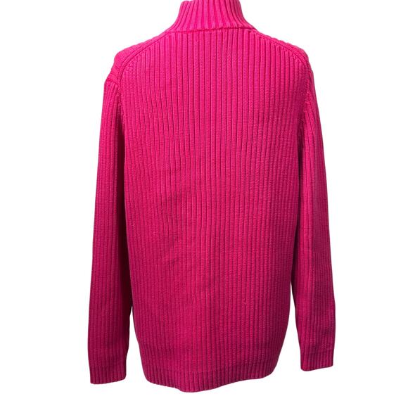 Lands End quarter zip cotton cable sweater, cozy, cabincore, classic, preppy - Picture 3 of 6